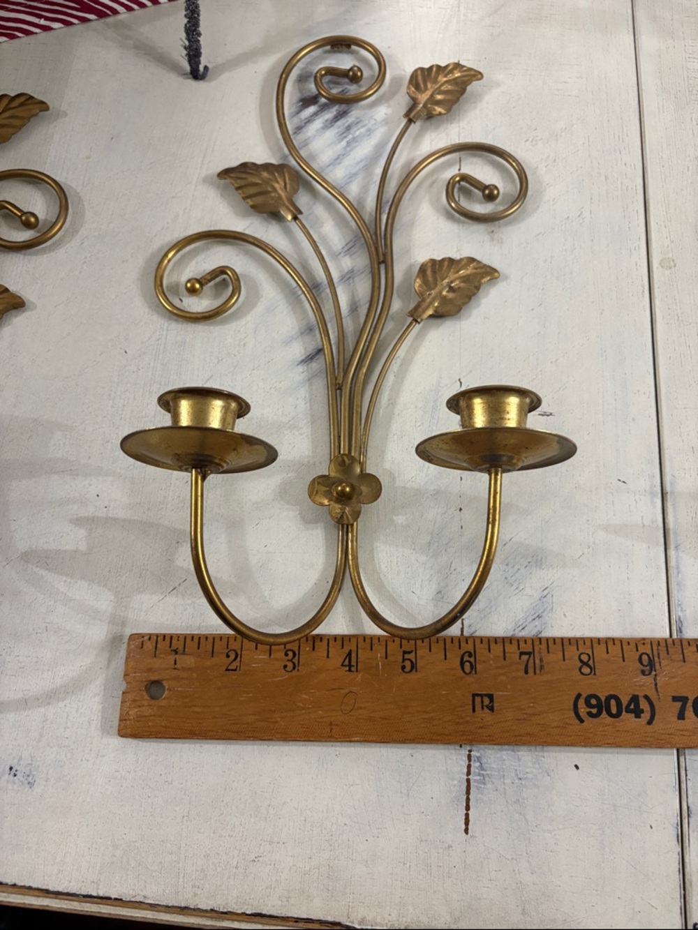 Vintage Homeco Brass plated wall sconces  2 piece set - Picture 6 of 6
